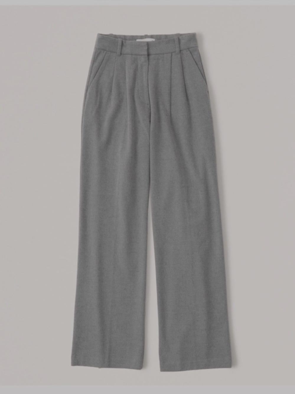 Abercrombie & Fitch Gray Tailored Wide Leg Trouser